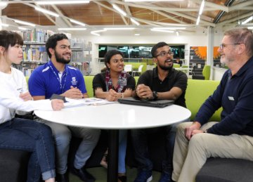 group of employees learning